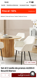 Sedie boucle beige Beliani