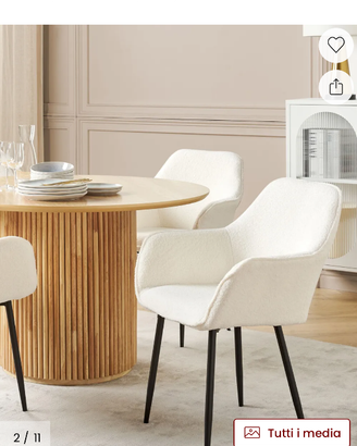 Sedie boucle beige Beliani