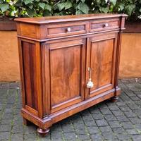 Credenza stretta antica in noce da ingresso