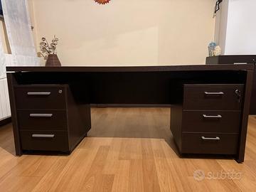 Scrivania + 2 cassettiere wenghè