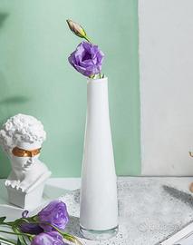 Vaso in vetro soffiato bianco NUOVO