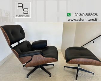 Poltrona lounge chair replica Eames pelle SUPERIOR