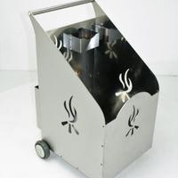 Carrello portalegna in acciaio inox con ruote