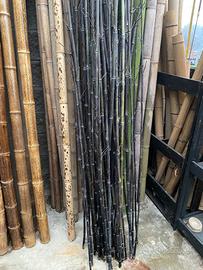 Canne bambù scure, colore naturale ebano