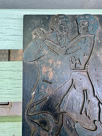 Anni 30 coppia ballerini stampa tipografia