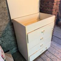 cassettiera fasciatoio con ruote - bianco