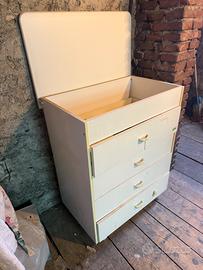 cassettiera fasciatoio con ruote - bianco