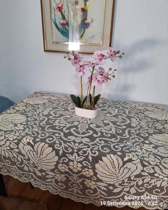 tovaglia ricamata a mano x10 rotonda 