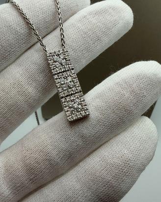 Ciondolo oro bianco 18 kt diamanti 1,15 ct