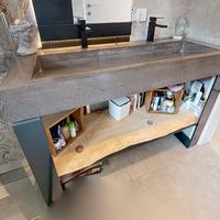 Lavabo doppi in pietra e ferro