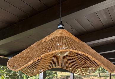 Lampadario in rattan