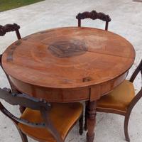 Tavolo noce Luigi Filippo originale + 5 sedie