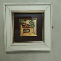 Quadretto Paesaggistico su foglio argento – 13x13