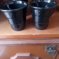 4 bicchieri neri il c'eramica