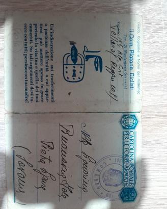 cartolina franchigia militare 