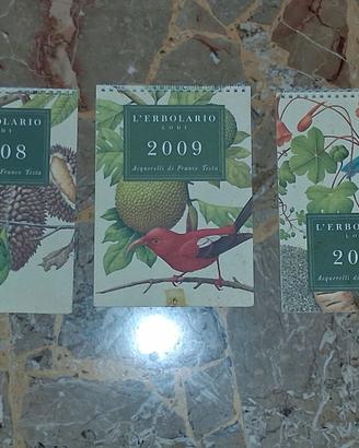 3 Calendari Erbolario  2008 2009 2010 Acquerelli