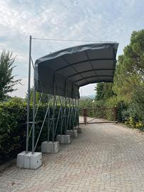 Carport Tettoia Auto/Camper a Sbalzo con Telo PVC