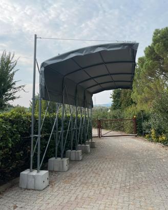 Carport Tettoia Auto/Camper a Sbalzo con Telo PVC