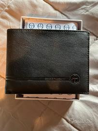 Portafoglio nero Sergio Tacchini in pelle