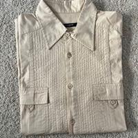 Camicia a manica corta color sabbia M