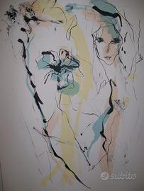 Ernesto Treccani "Donna con Fiore"