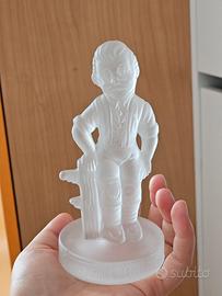 rara statuetta disney Geppetto in vetro satinato 