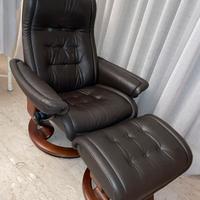 Poltrona reclinabile vera pelle