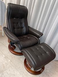 Poltrona reclinabile vera pelle