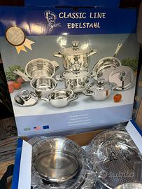 Set completo batteria pentole acciaio