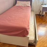 Letto singolo con secondo letto estraibile