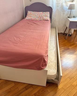 Letto singolo con secondo letto estraibile