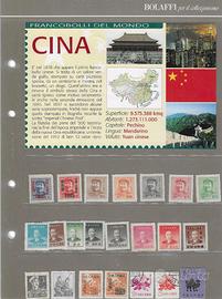 Cina - lotto di francobolli in fogli Bolaffi