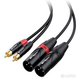 Cavo doppio RCA a XLR 1,8 m, 2 RCA-2 XLR maschio