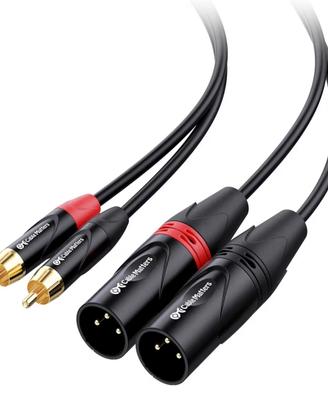Cavo doppio RCA a XLR 1,8 m, 2 RCA-2 XLR maschio