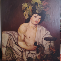 Dipinto ad olio Bacco dio del vino di Sergio Mion
