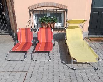 3 lettini spiaggia pieghevoli  poco ingombranti.
