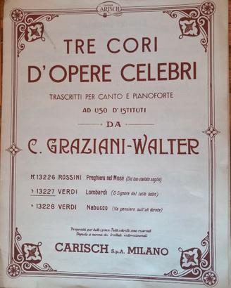 Spartito per canto e pianoforte coro dei Lombardi