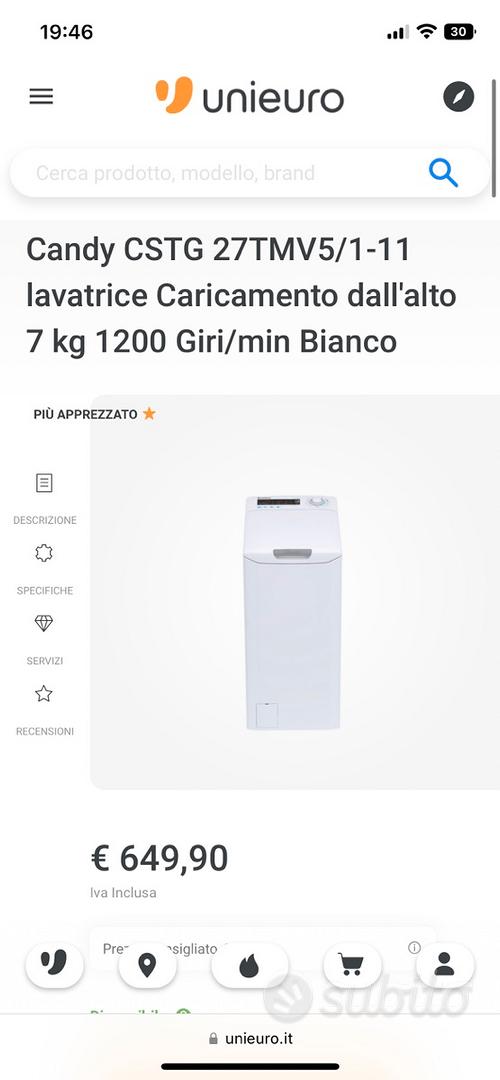 Lavatrice carico dall'alto slim 40cm salva spazio - Elettrodomestici In  vendita a Roma