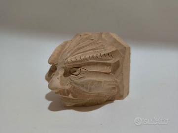 Mascherone Barocco in Legno Massello (8x7 cm). Alt