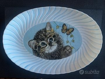 Vassoio in ceramica dipinto a mano