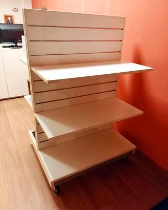 Carrello espositore da vetrina con ruote