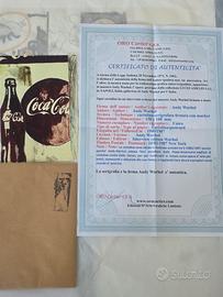Andy Warhol cartolina coca-cola 1987 firmata origi