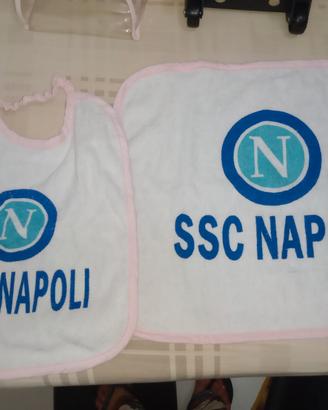 zainetto bimba Rosa Napoli con bavetta e tovaglie