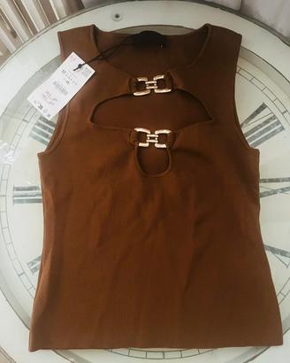 Zara top marrone taglia M