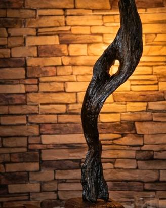 Piantana in legno naturale