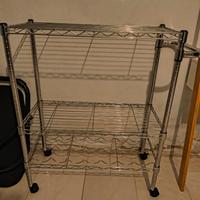Carrello cucina con rotelle e portabottiglie