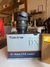 Obiettivo Nikon Tokina AT-X Pro DX 11/16 F 2.8