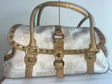 Borsa Just Cavalli colore bianco e oro