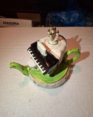 Teiera Vintage in Ceramica Dipinta a Mano - Forma 