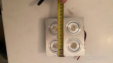 Faretto da incasso in alluminio per 4 luci